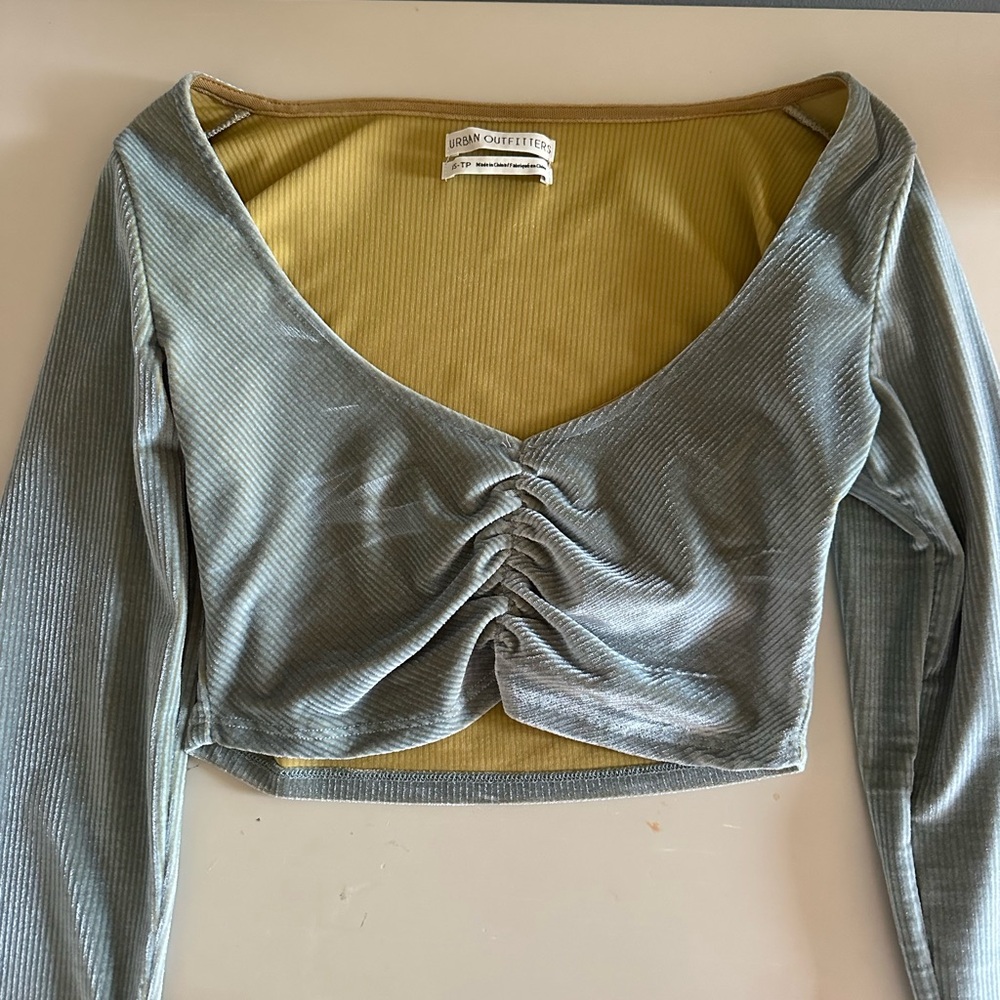 Urban Outfitters Cropped Velvet Top
